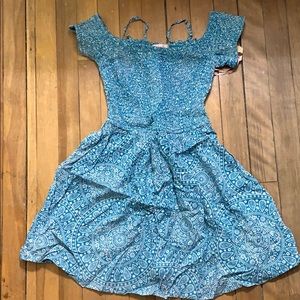 New with tags! Blue mandala off the shoulder dress